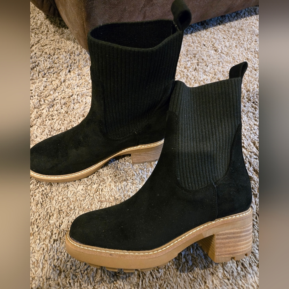 Black Chelsea Suede Ankle Boots